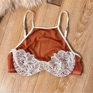 Sokoloff Lingerie Sheer Lace High Neck Bra 34B